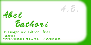 abel bathori business card