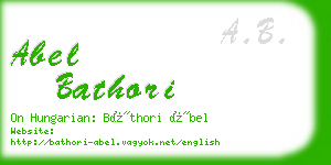 abel bathori business card